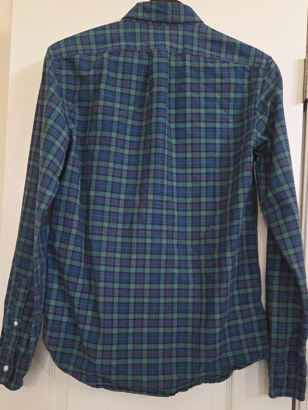 J, Crew, Cotton Oxford Green Blue Plaid, Long Sleeved Shirt!